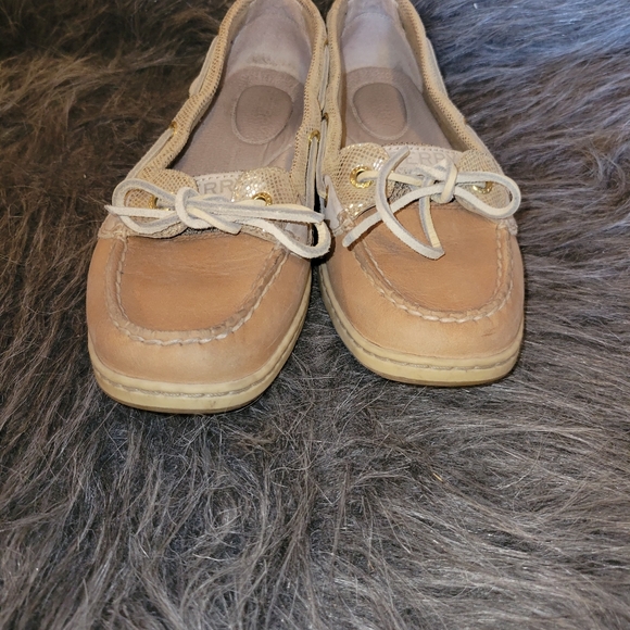 Sperry Gold Shimmer "Boat Shoe" Womens Size 8m - Picture 3 of 9